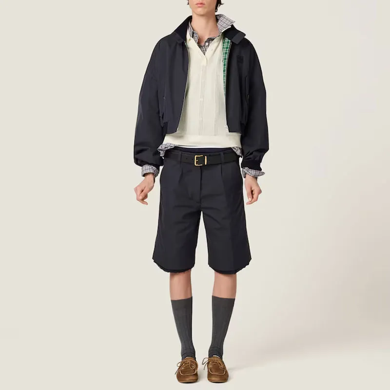 MIU MIU Casual Shorts Unisex Marine Blue-1