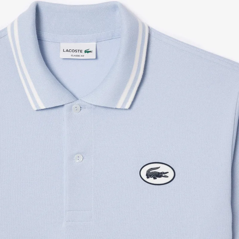 LACOSTE Polo Shirt Men's Light Blue/White-3