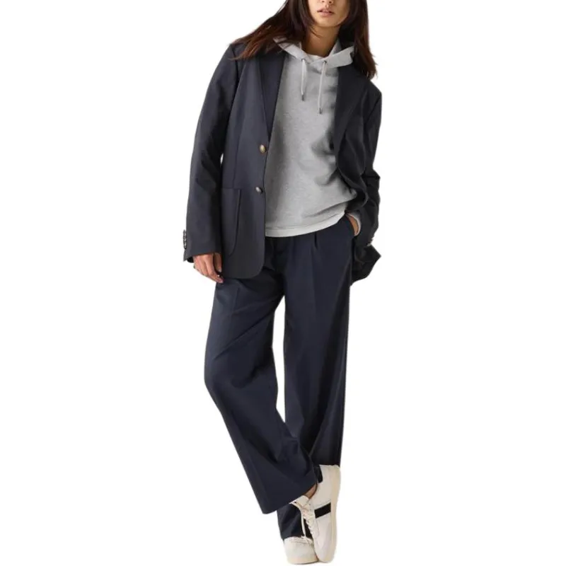 UNIQLO Suit Trouser Women's Navy Blue-2