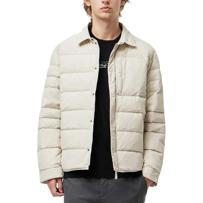 LACOSTE Down Jacket Men's Light Gray-2
