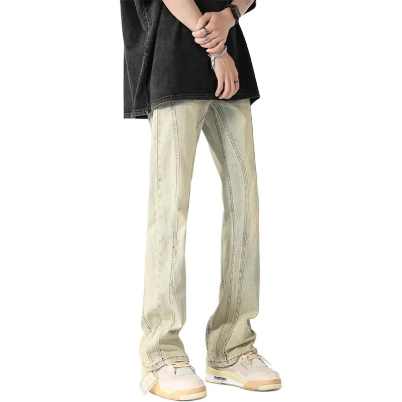 PAINT STAIN Jeans Men's Yellow Mud-12