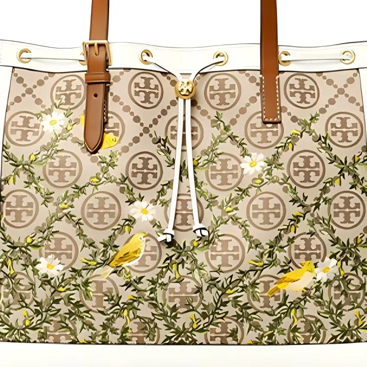 TORY BURCH T Monogram Leather Tote Bag Shopping Bag Shoulder Bag Handbag Women's Light Brown-3