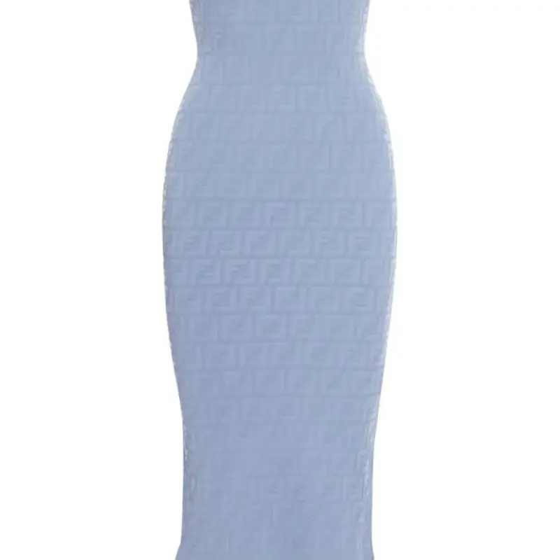 FENDI Short-Sleeved Dresses Women's Light Blue-3