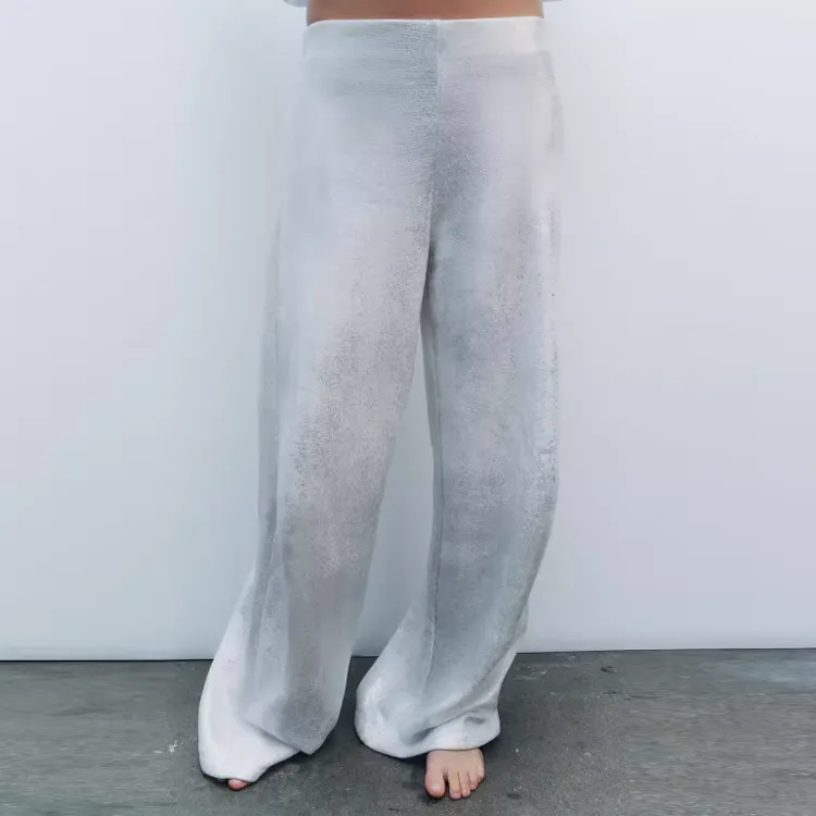 ZARA Casual Pants Women's Silver-2