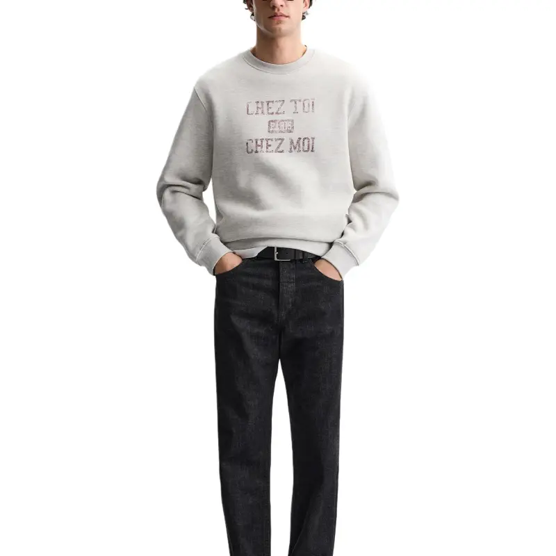 ZARA Sweatshirt Men's Zebra Print Gray-5