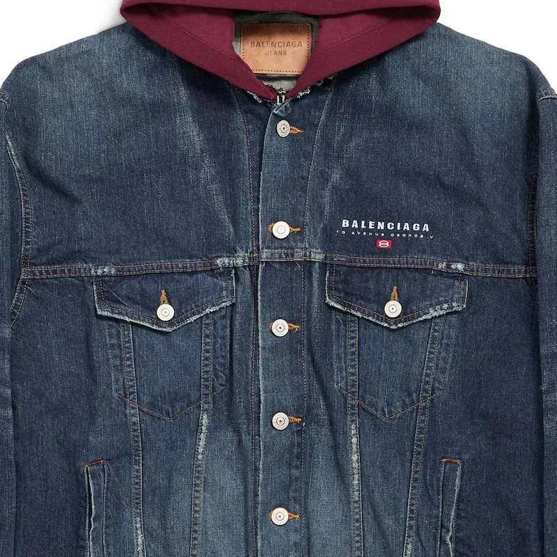 Balenciaga Denim Jacket Loose Fit Men's Blue Gray-2