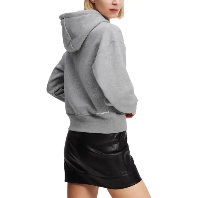 KARL LAGERFELD / Karl Lagerfeld Jeans Ikon patch Cropped Hoodie-3
