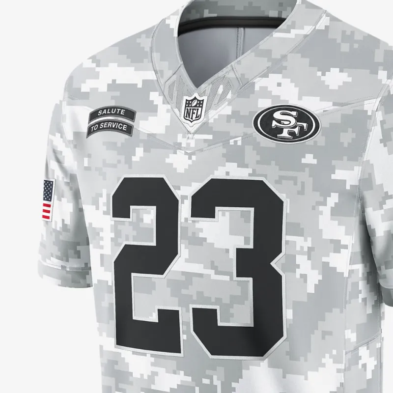Nike Christian McCaffrey San Francisco 49ers Salute To Service Men's Nike Dri FIT Nfl Limited Jersey-3