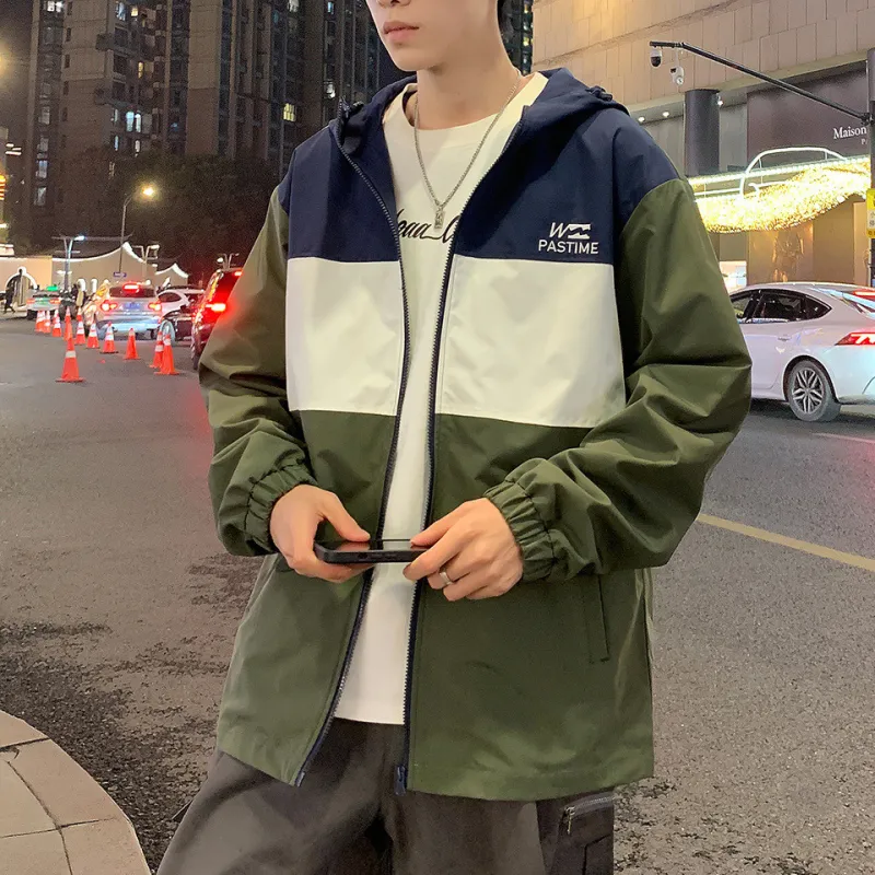 Tonlion Jackets Coats Men's Army Green-3