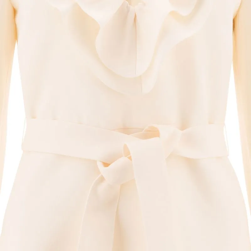 Valentino Long Sleeved Dress Women's White-2