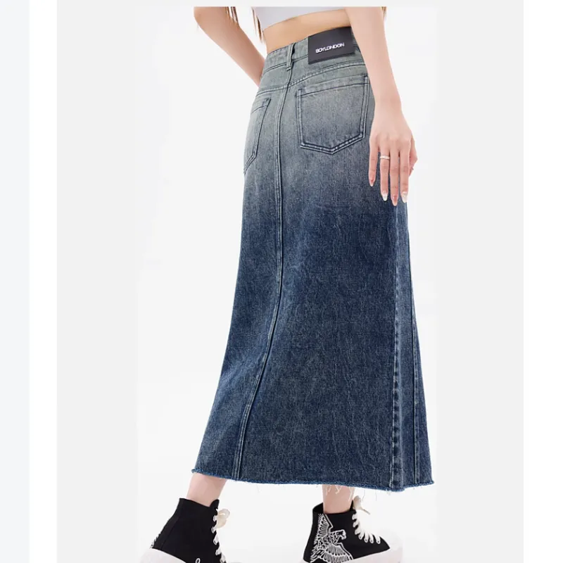 Boy London Denim Long Skirts Women's Blue-2
