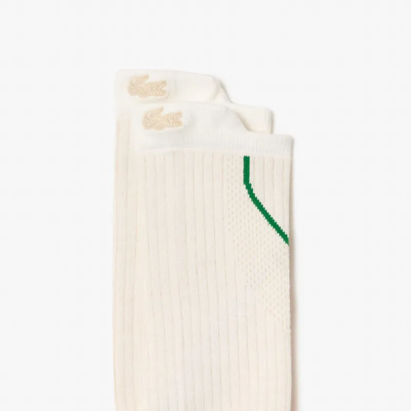 LACOSTE Mid Calf Socks Men's White-1