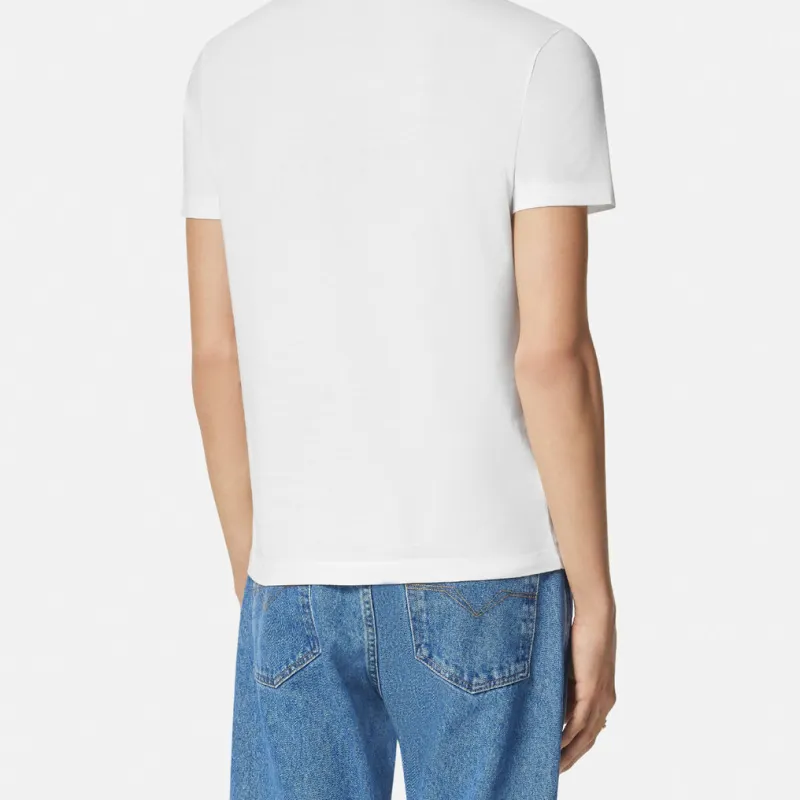 VERSACE Embroidered Logo Compact T Shirt-5