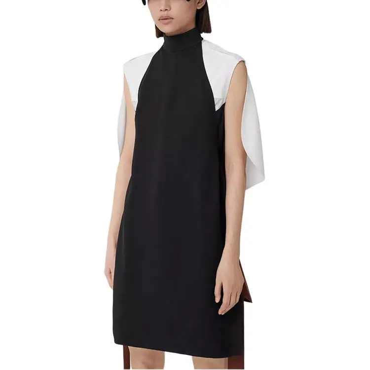 Burberry Funnel neck Silk Bib Dress-2