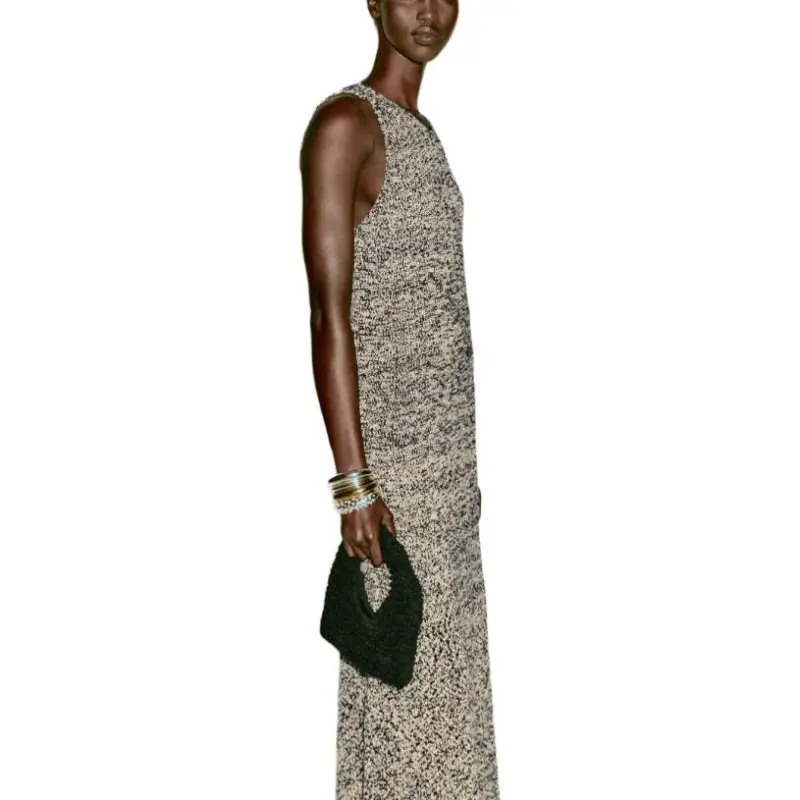 Massimo Dutti Slip Dress Women's White/Black-4
