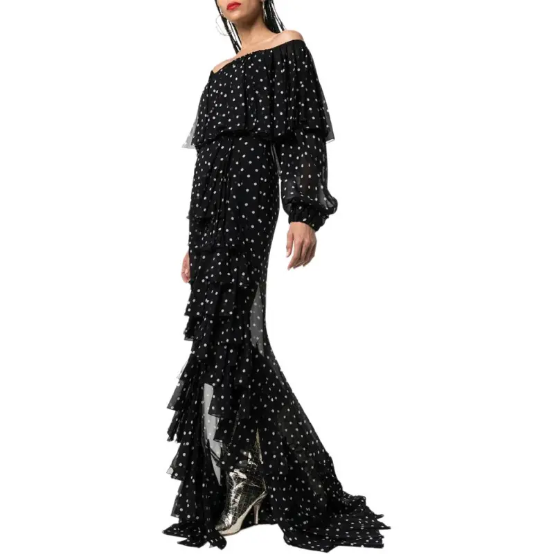 BALMAIN Long Sleeved Dress Women's Black-1
