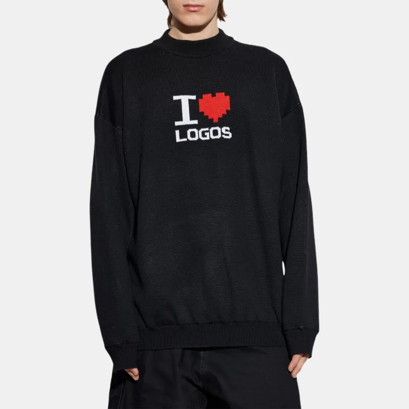 Vetements Slogan Intarsia Knit Sweater-1