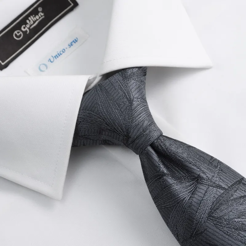 GOLDLION Polyester Ties Men's Gray/Navy Blue-48