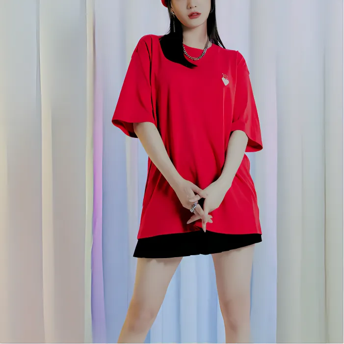 MLB Korea Heart T Shirt Women's Red-2