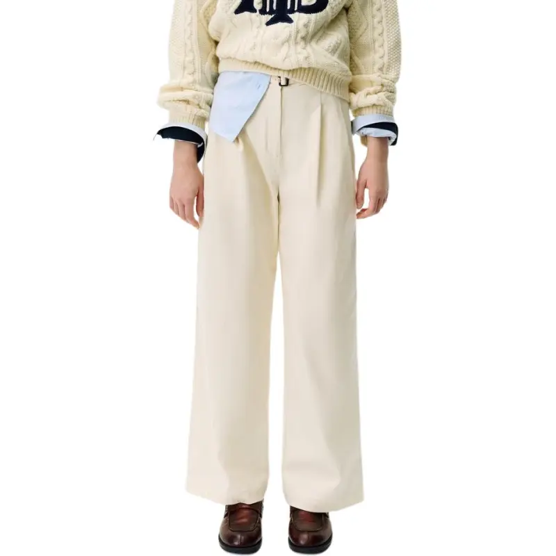 Teenie Weenie Casual Pants Women's Ivory White-3