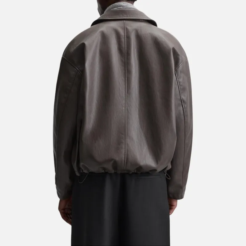 ZARA Leather Jacket Men's Brown-2