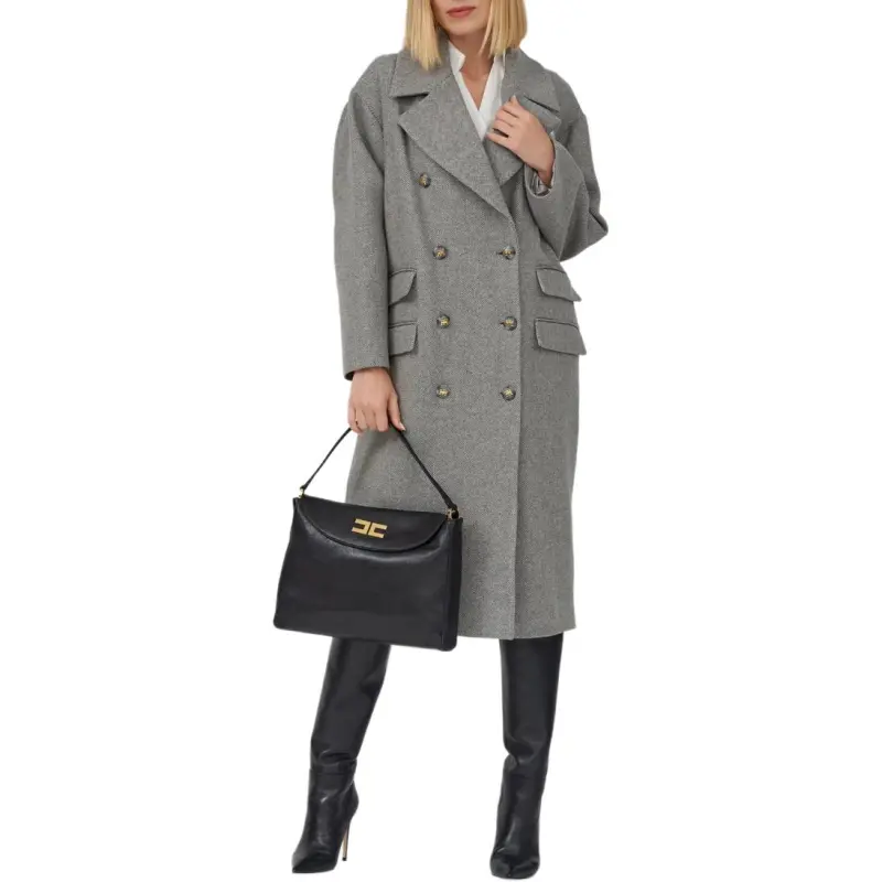 Elisabetta Franchi Chevron Double Breasted Coat-2