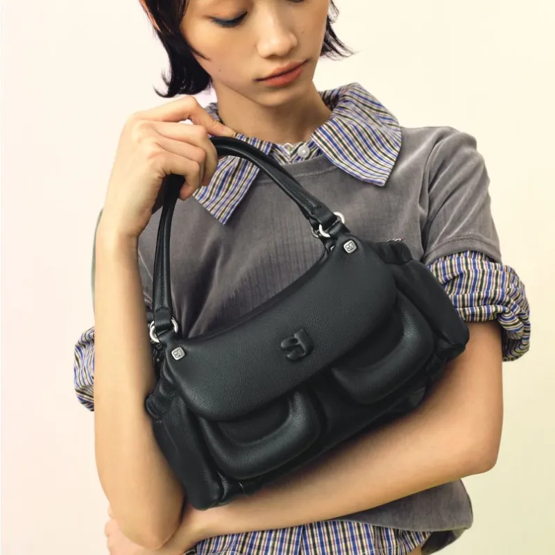 KUNOGIGI Cow Leather Crossbody Handbag Trumpets Unisex Multicolor-12
