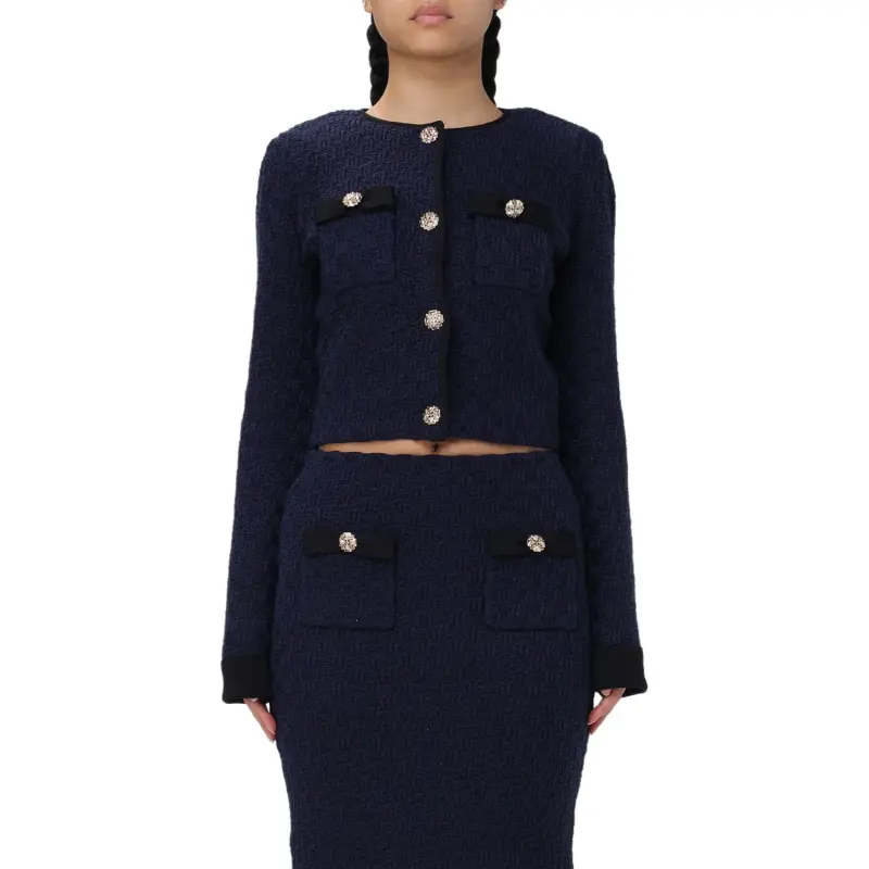 Self portrait Jackets Coats Women's Marine Blue-4