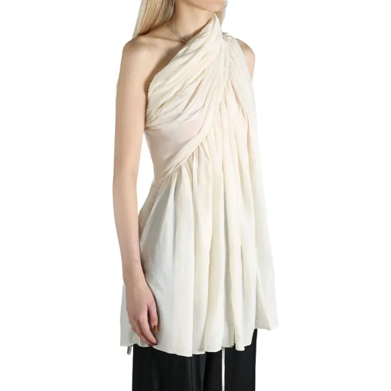 RICK OWENS Top Turbo Drape T Shirt 'Natural'-2