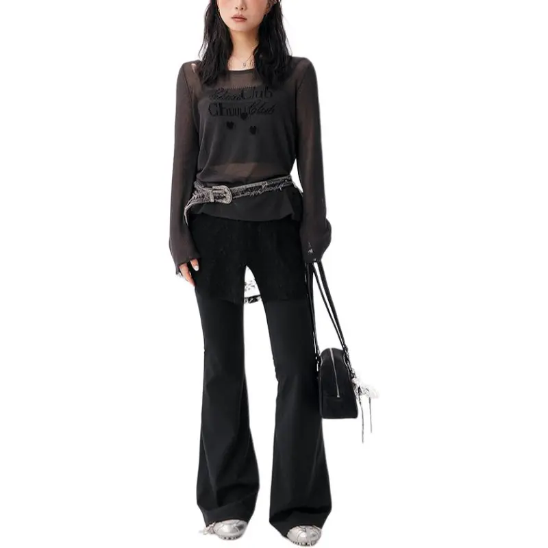 CHUU Casual Pants Women's Black-3
