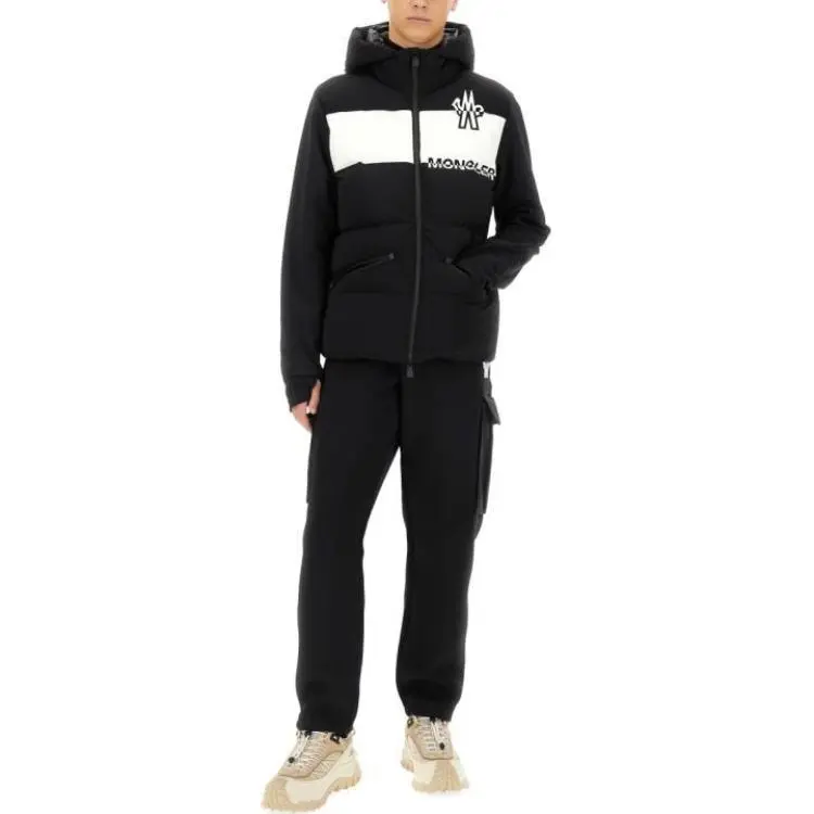 Moncler Logo Printed Hooded Down Jacket-2