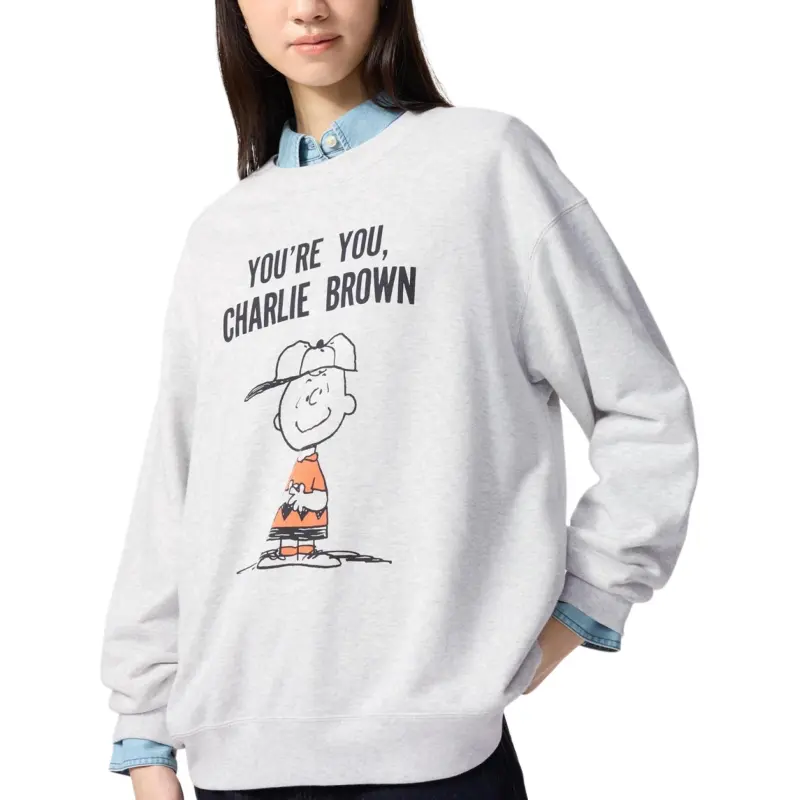 UNIQLO PEANUTS Collaboration Sweatshirt Unisex Gray-2