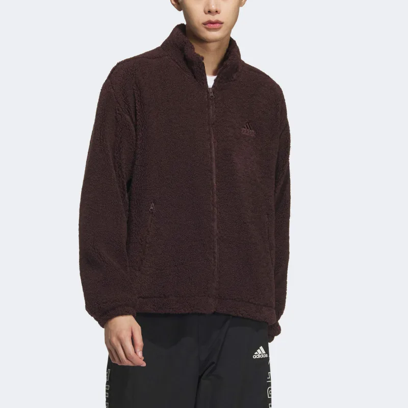 Adidas SportPerformance FW24 ST WARM MIX Velvet-feel Coat Men's Coffee-2