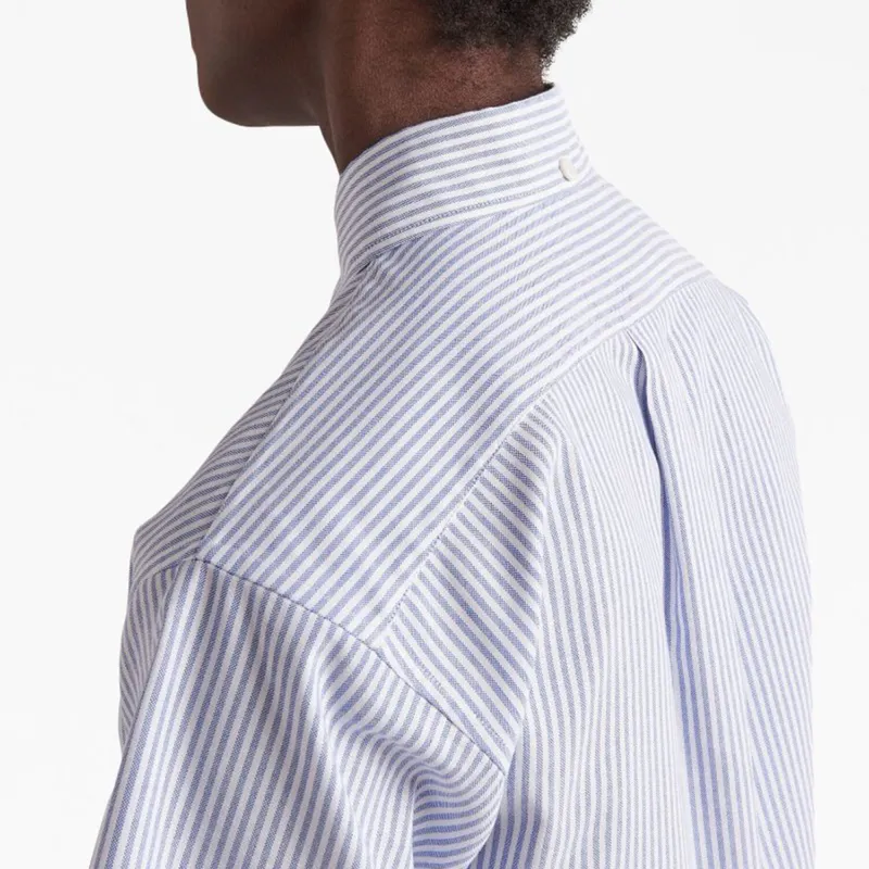 PRADA Short Sleeved Oxford Shirt 'White/Bright Blue'-1
