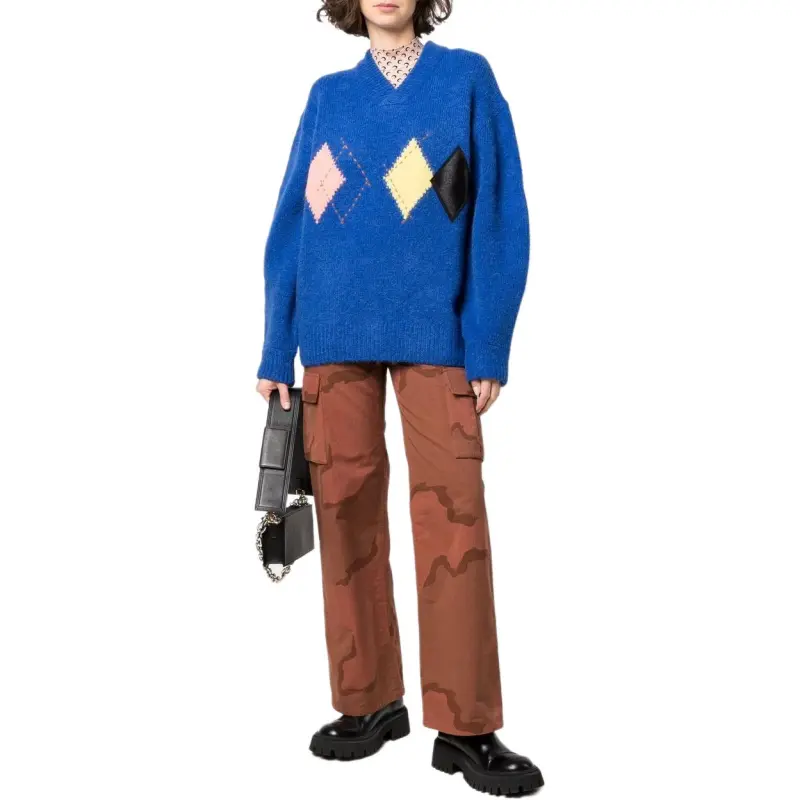 ADER ERROR Illand Argyle knit Oversized Jumper-2