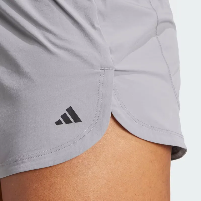 Adidas Women's Pacer Stretch Woven Zipper Pocket Lux Shorts Grey Three-5