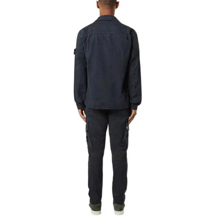 STONE ISLAND Zip Up Long Sleeved Shirt-3
