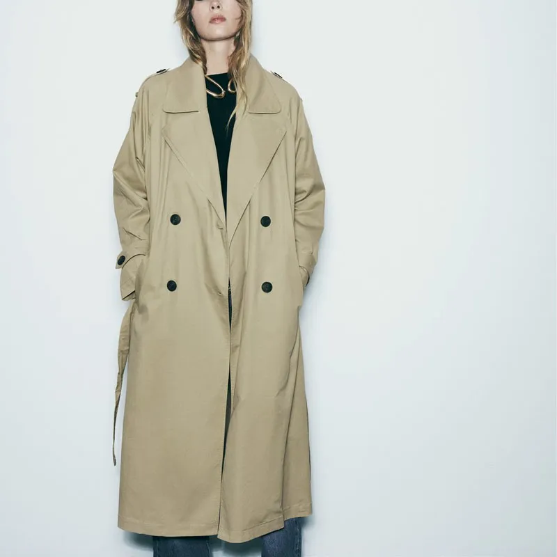 ZARA Trench Coats Women's Beige-2
