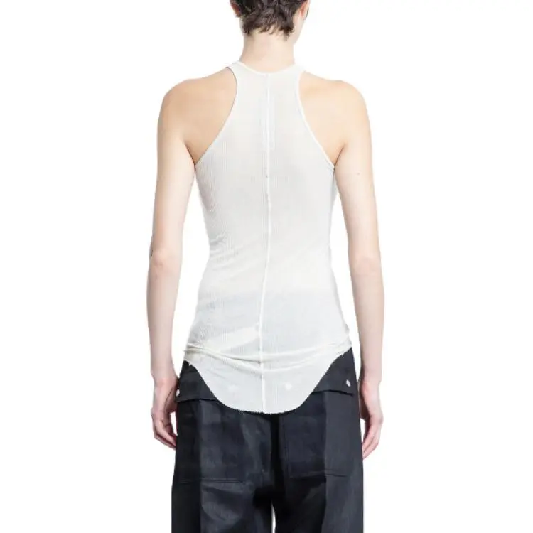 RICK OWENS Hollywood Basic Ribbed Crewneck Tank Top-1