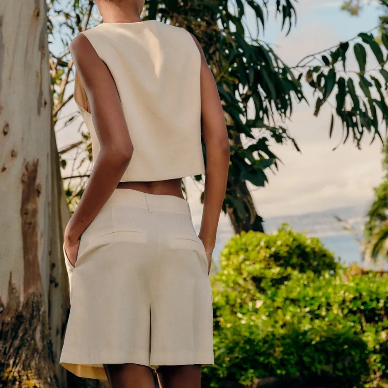 ZARA Trf Casual Shorts Women's Beige-3