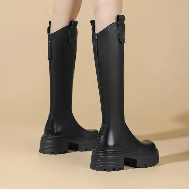 KEKAFU Knee high Boots Women's Black/Brown/Khaki-6