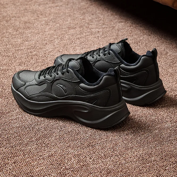 Anta Elusive Cushioning Wear Resistant Low Top Casual Shoes Men's Black-1