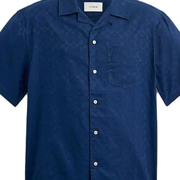 COACH Shirts Men Navy Blue-4