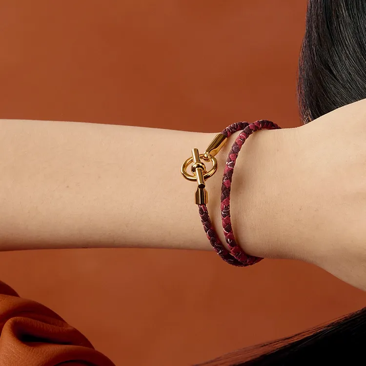 HERMES Silk Bracelets Women's Rogue Red-2