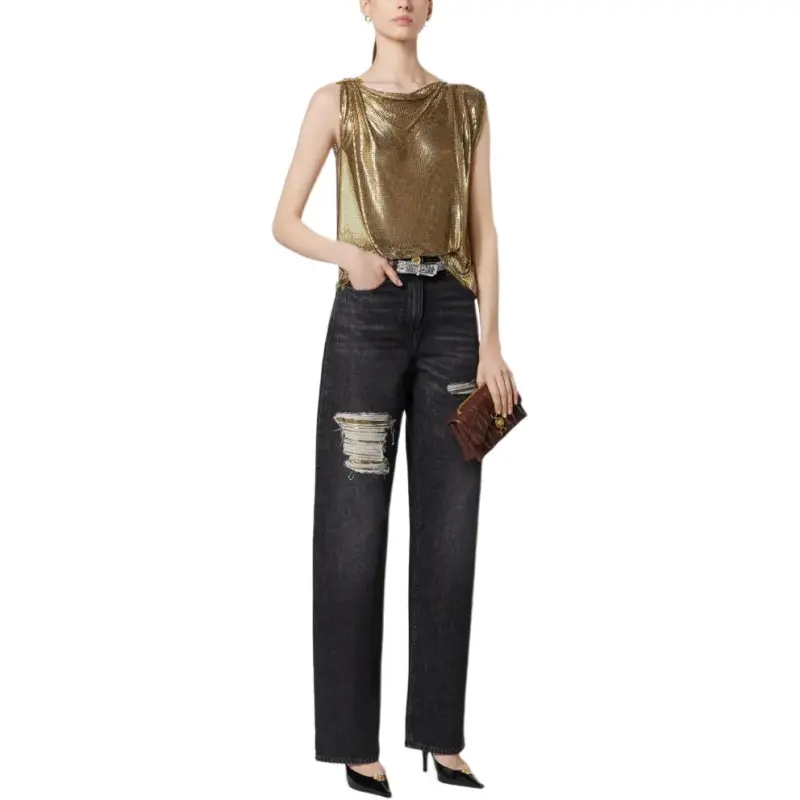 VERSACE SS25 Jeans Women's Black-1