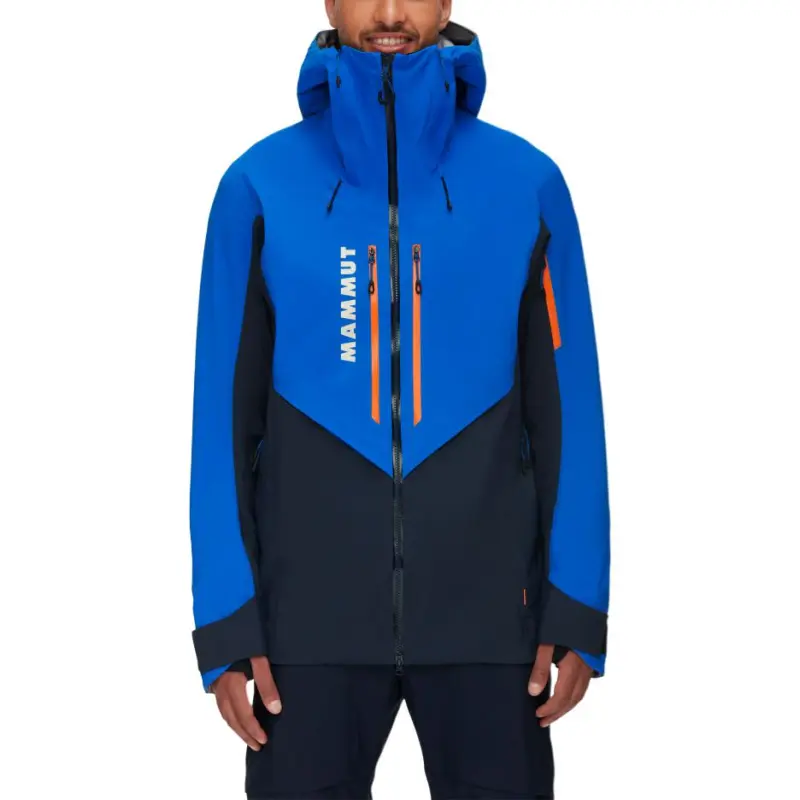 MAMMUT Water-Resistant Windproof Breathable Windbreaker Jacket Unisex Ice Ocean Blue With Free Necklace-2