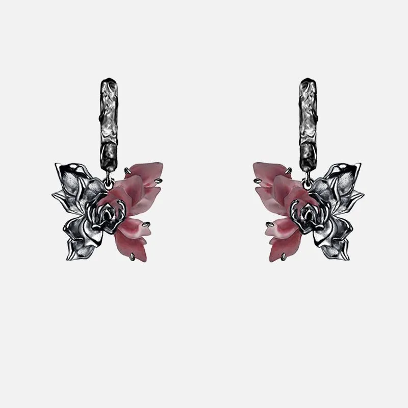Masw Premium Relief Floral Earrings Women's-2