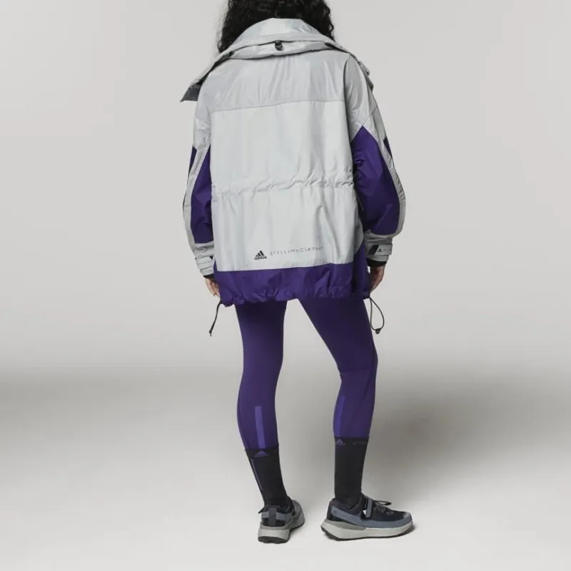 Adidas Stella Mc Jackets Coats Women's Dark Silver Gray/Light Cyan Gray/Collegiate Purple-2