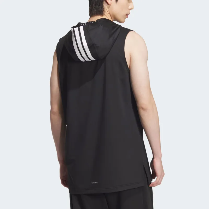 Adidas BASKETBALLHooded Basketball Jersey Unisex Black-2