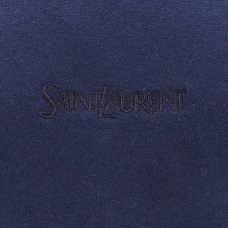 SAINT LAURENT Logo Embroidered Long Sleeved Hoodie-4